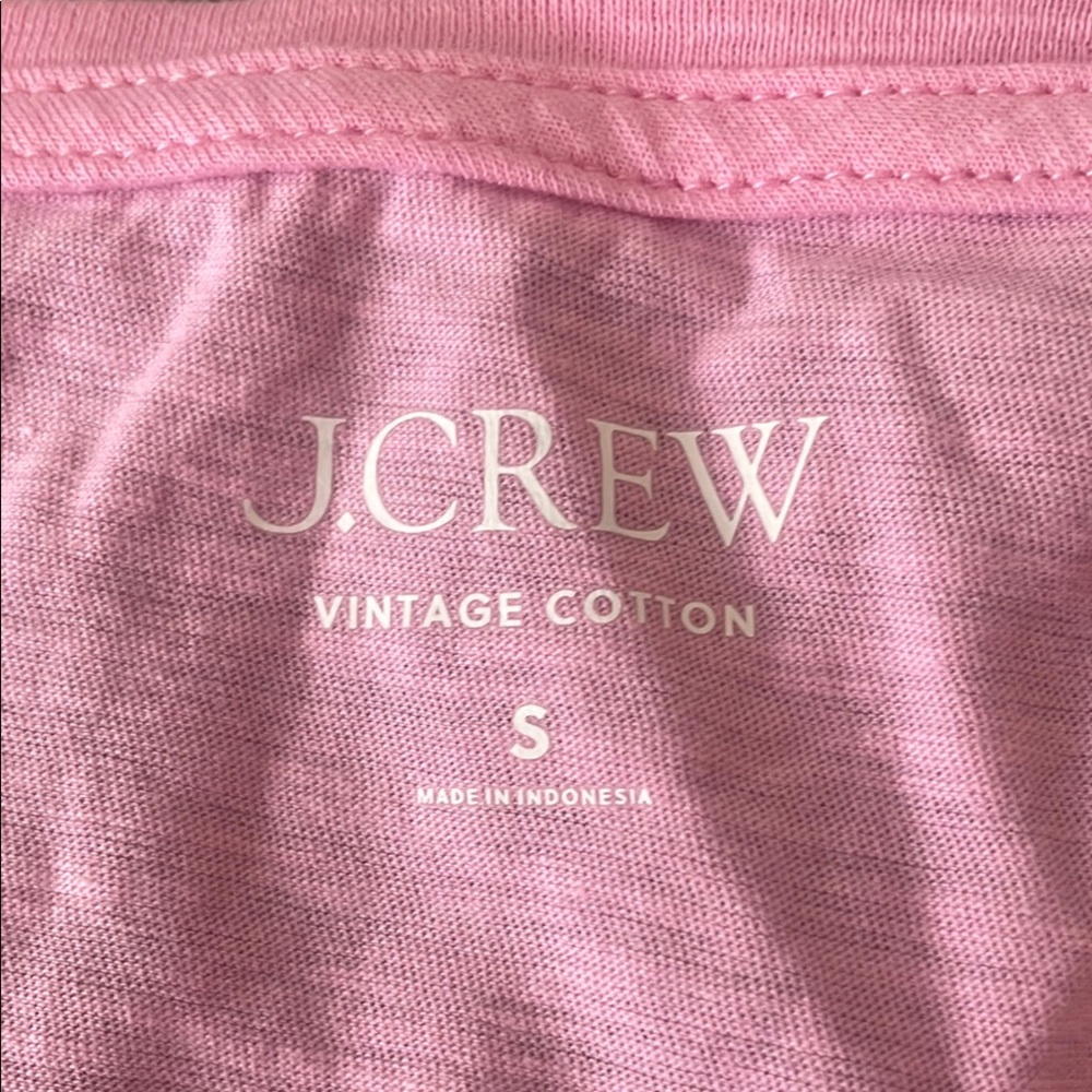 NWT J crew vintage cotton Pink V-Neck Women's Top. Size S - Picture 3 of 5